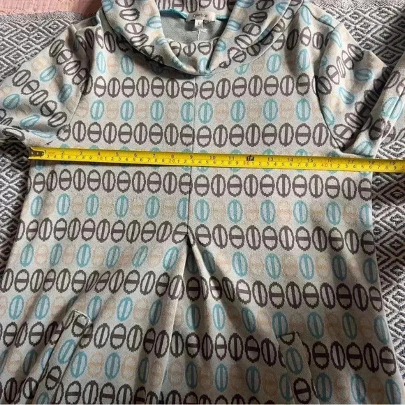 Tyler Boe Kim Knit Dress - Blue Geometric - Size Small - Picture 5 of 8